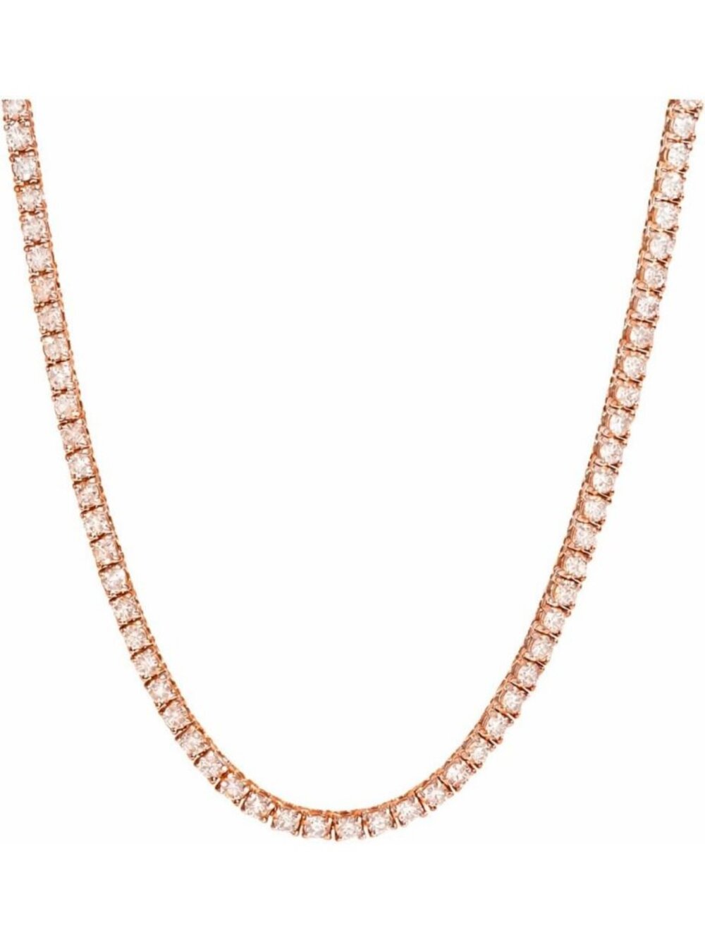 18K Gold Plated Tennis Necklace with Cubic Zirconia, 18in Chain, Gift Box